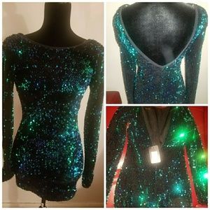 Blue and Green Sequence Dress